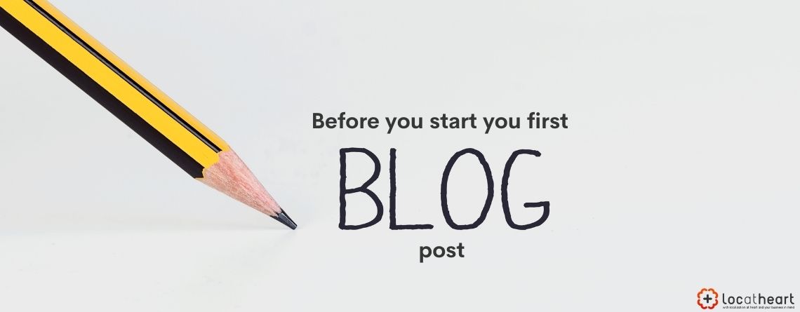 7 questions to answer before you start your company blog - a pencil touches a white surface.